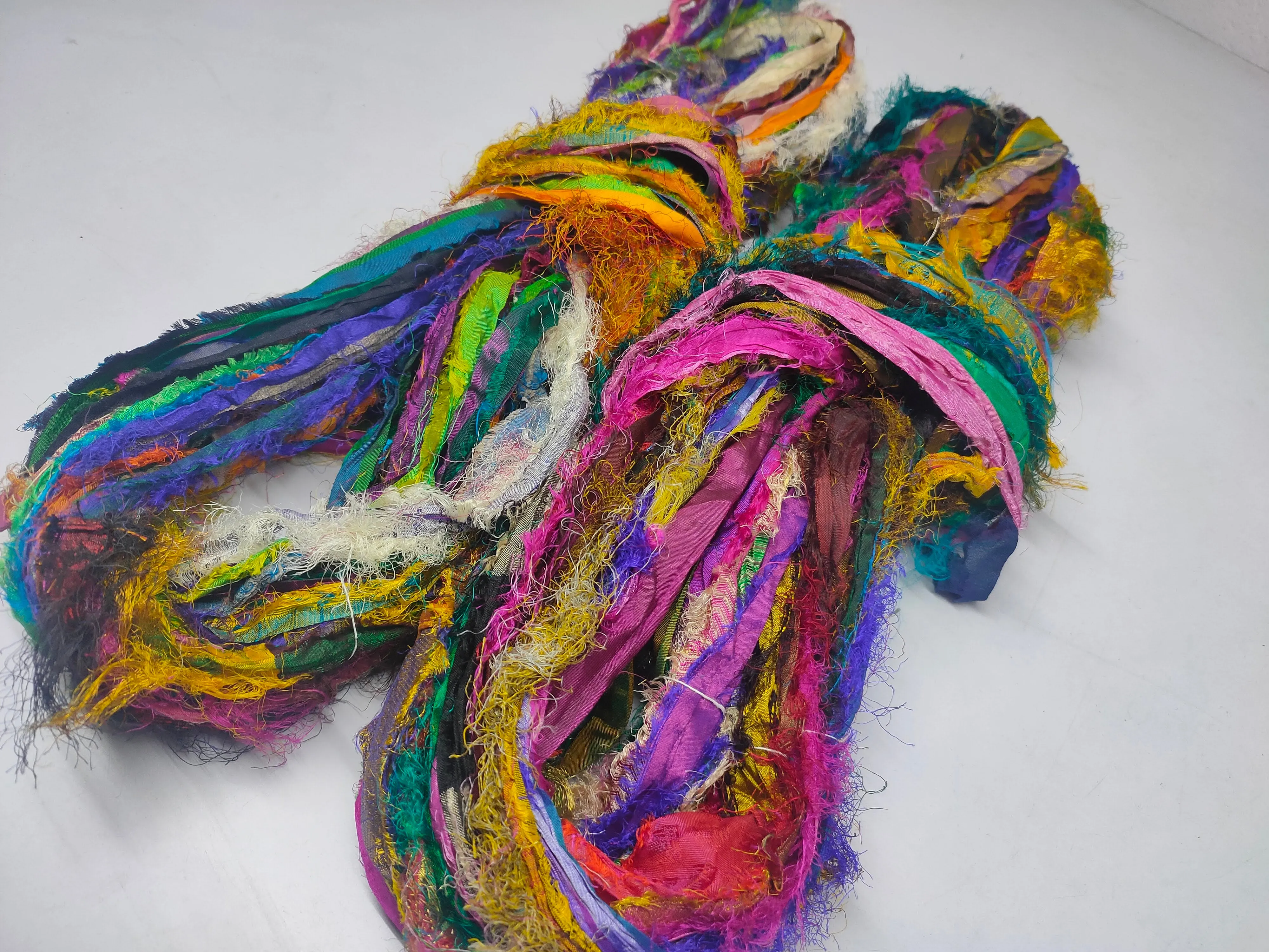 Recycled Sari Silk Ribbon - Eye Lash