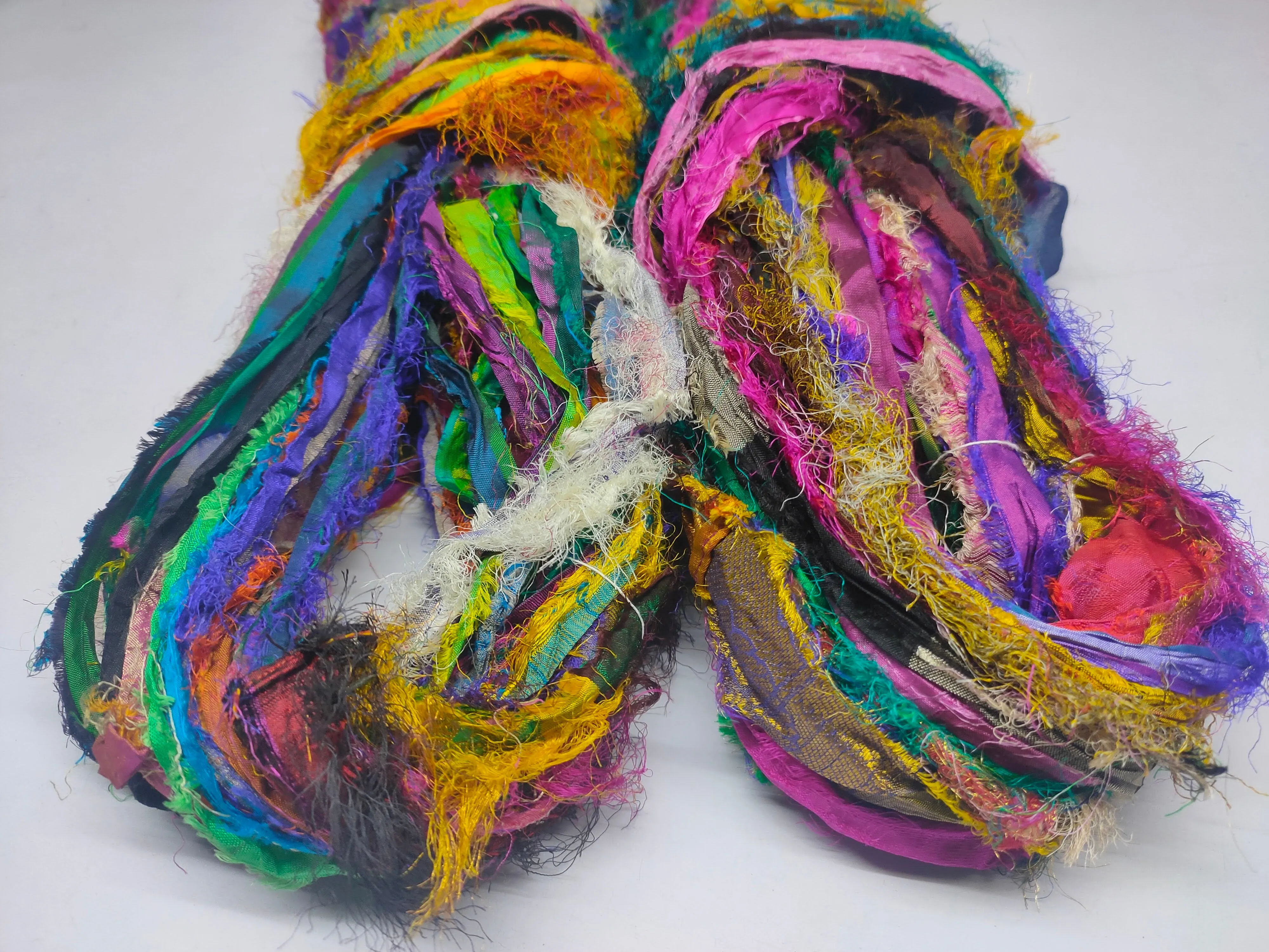 Recycled Sari Silk Ribbon - Eye Lash