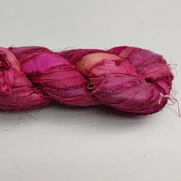 Recycled Sari Silk Ribbon - Punch