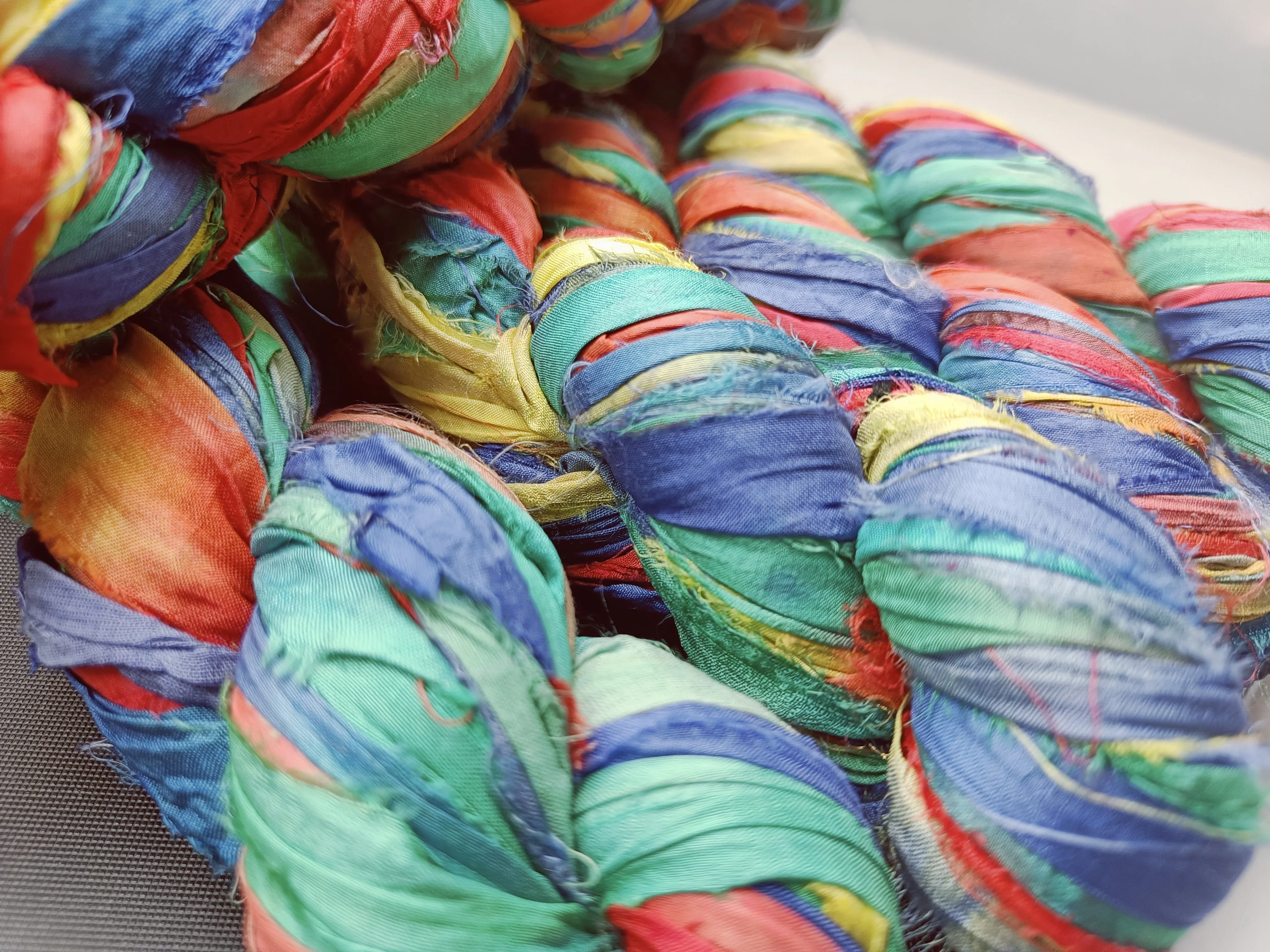 Recycled Sari Silk Ribbon Rainbow