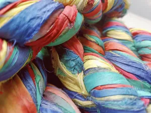 Recycled Sari Silk Ribbon Rainbow