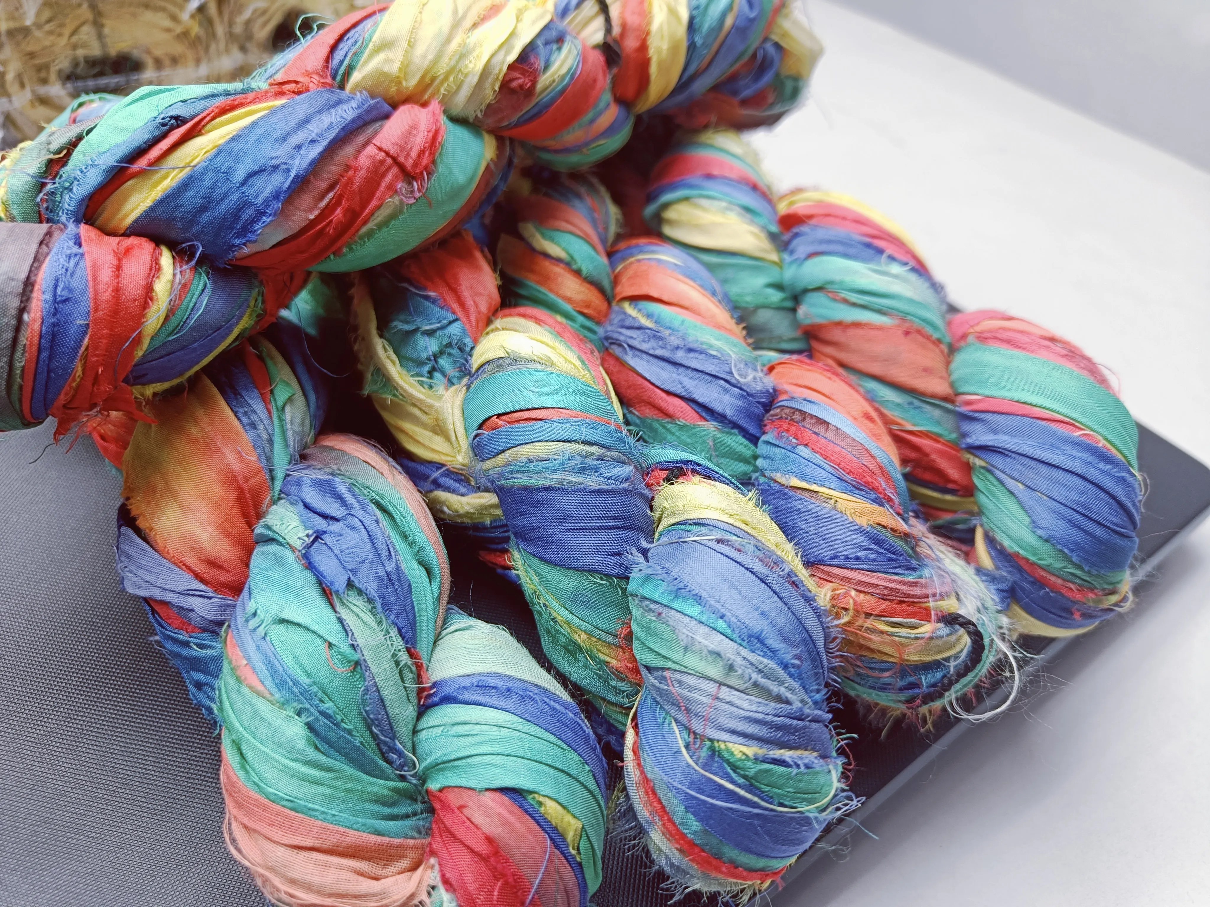 Recycled Sari Silk Ribbon Rainbow