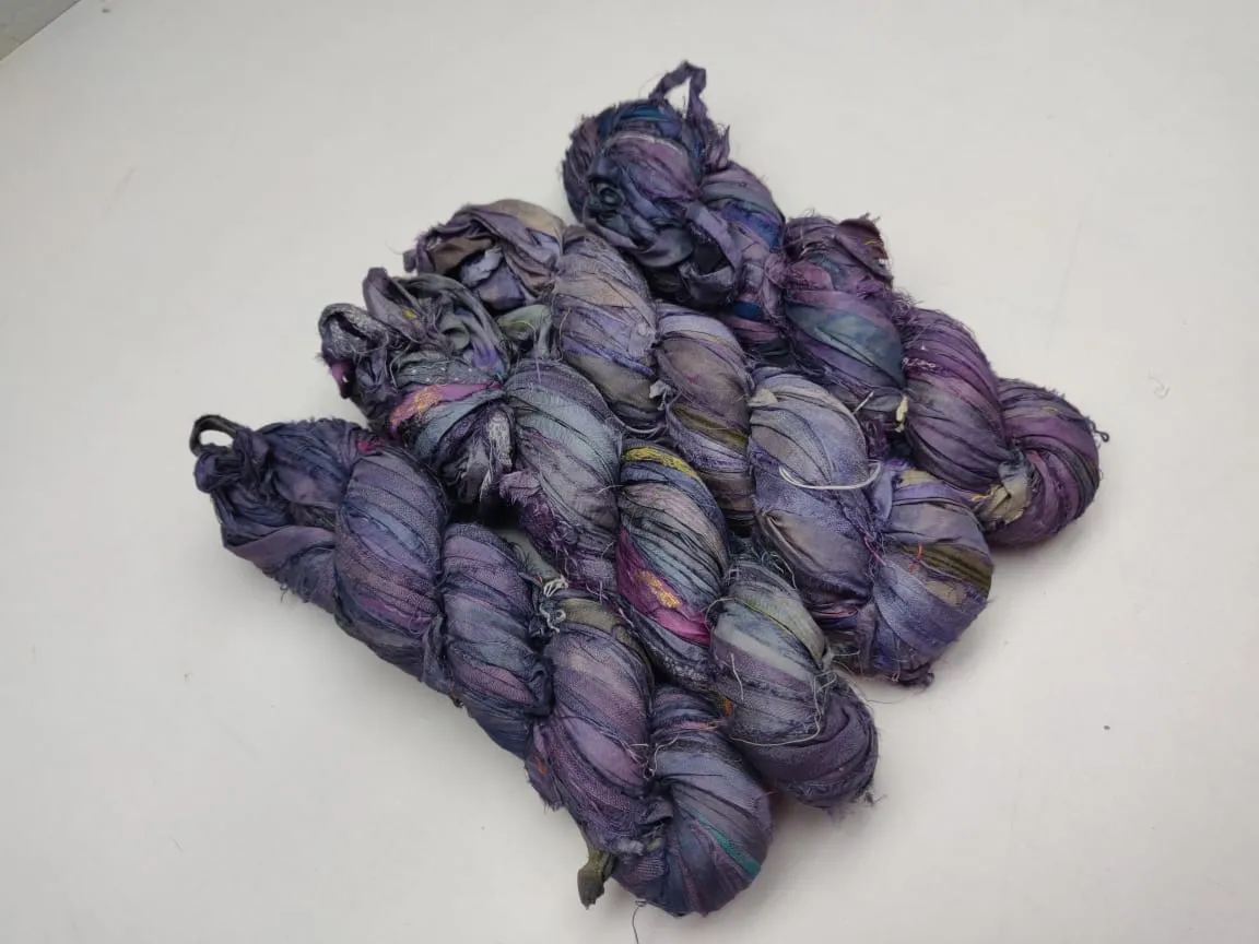 Recycled Sari Silk Ribbon - Trendy Pink