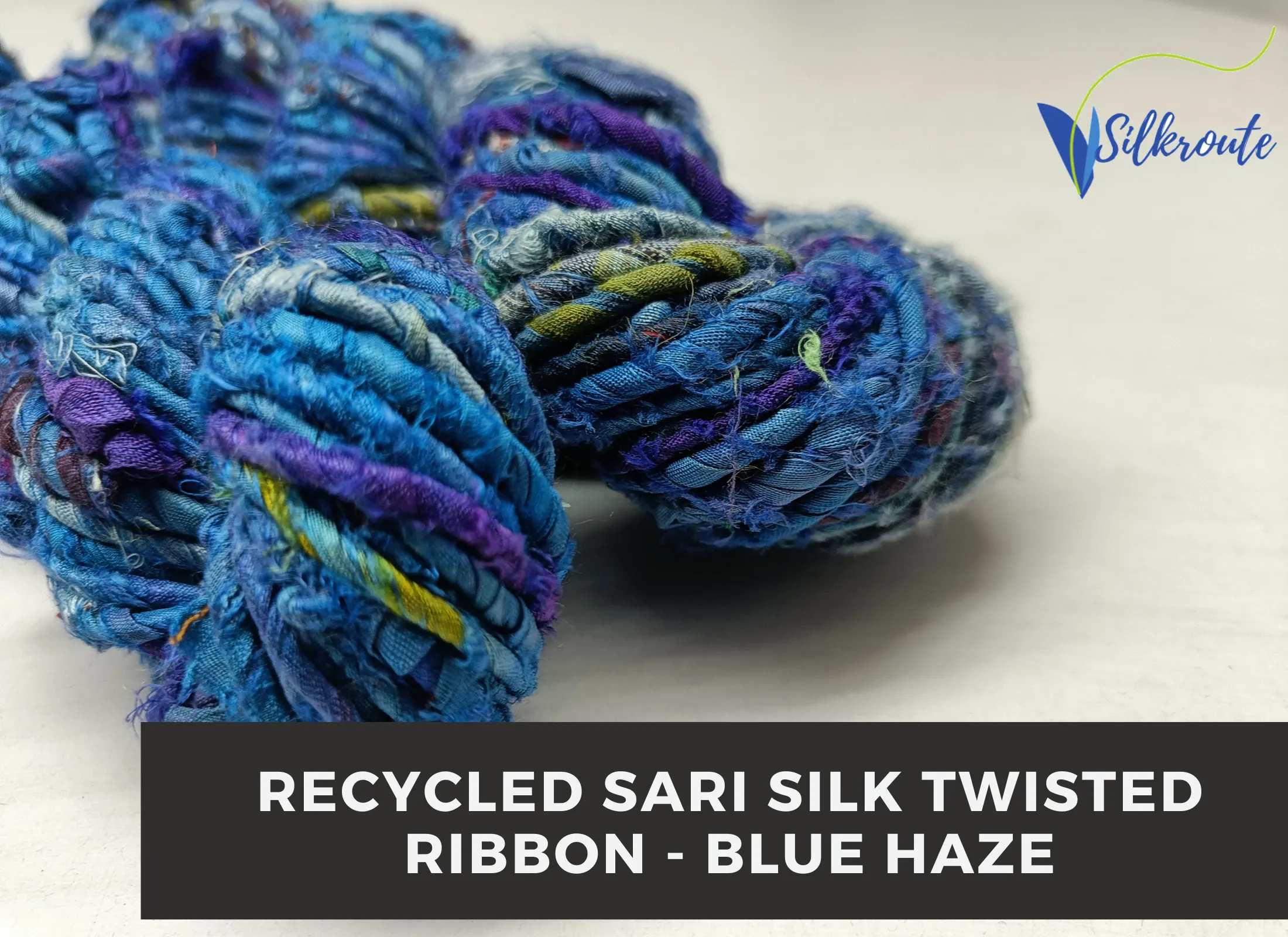 Recycled Twisted Ribbon - Blue Haze