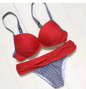 Red Push Up Bikini Top
