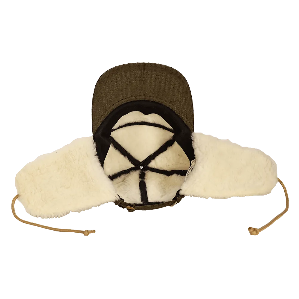 Redmond Hemp Corduroy Sherpa Earflap Cap | Green