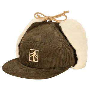 Redmond Hemp Corduroy Sherpa Earflap Cap | Green