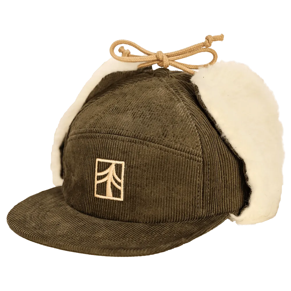 Redmond Hemp Corduroy Sherpa Earflap Cap | Green