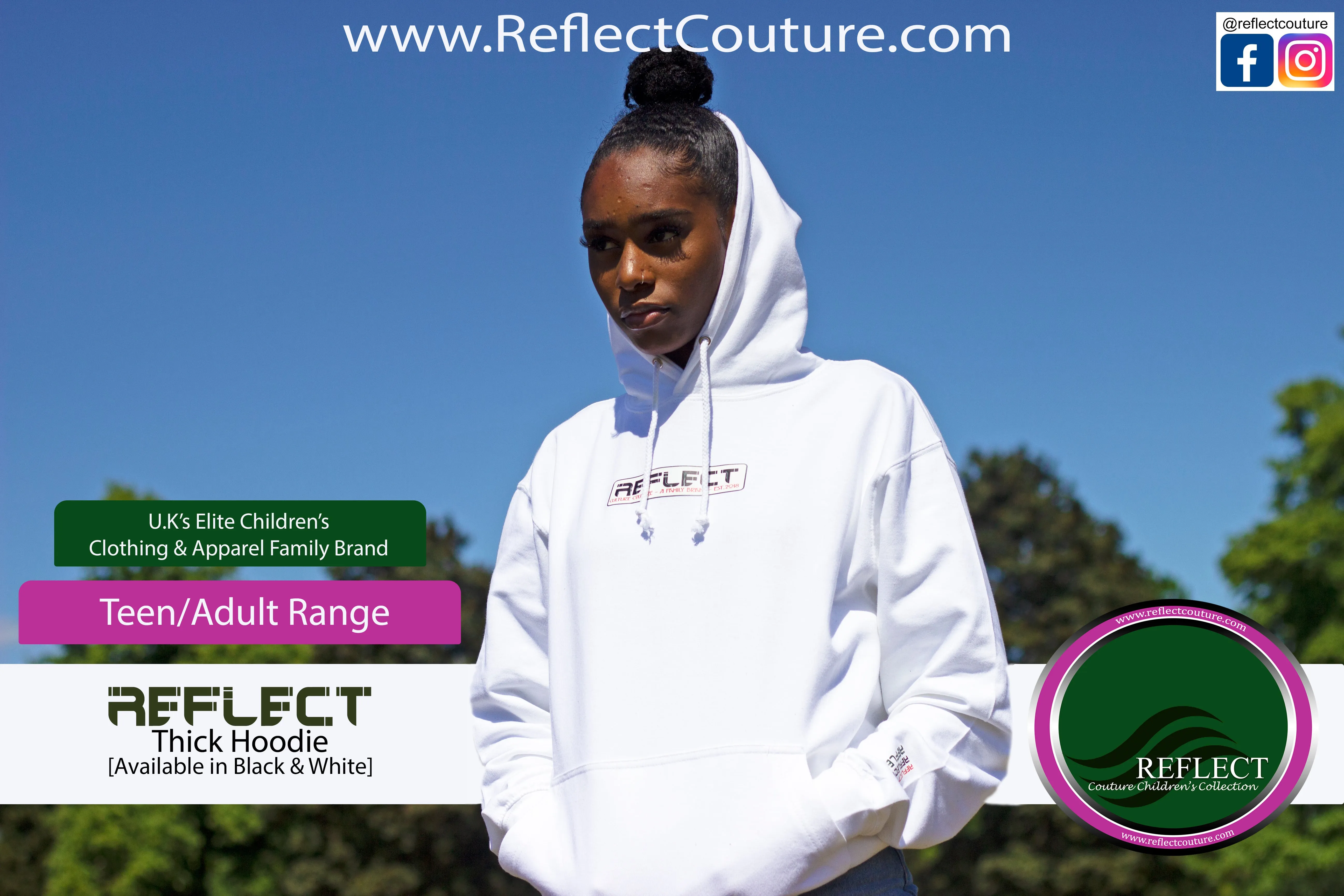 REFLECT Hoodie WHITE [Adult/Teen]