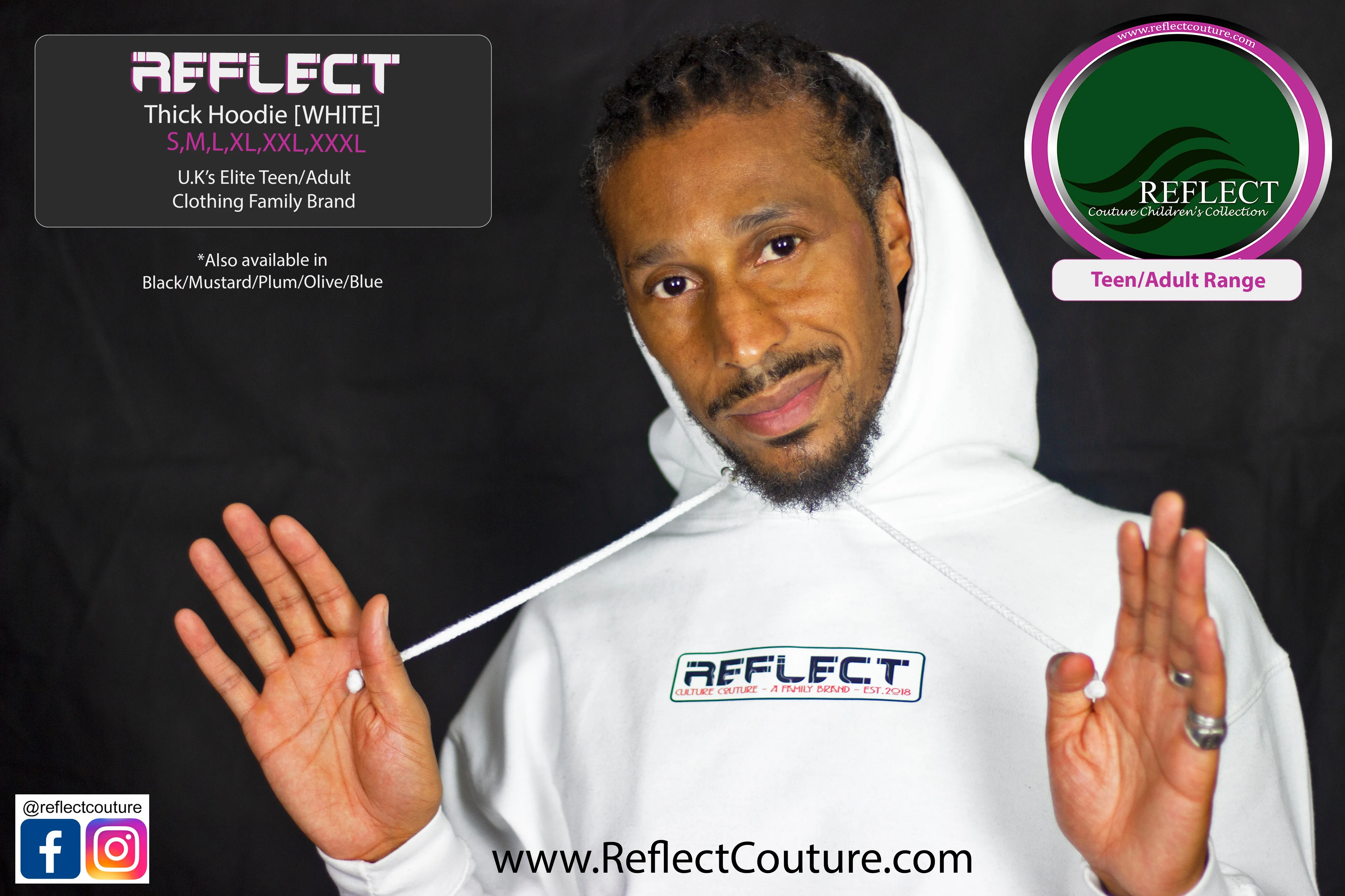 REFLECT Hoodie WHITE [Adult/Teen]