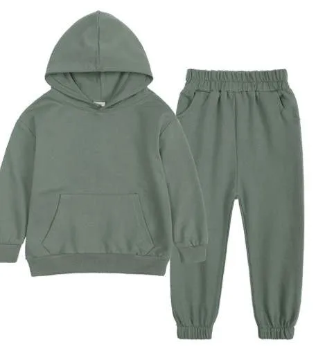 Regular Cotton Hooded Tracksuit - Khaki