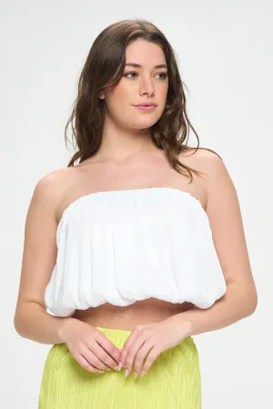 Renee C. Vibrant Plisse Tube Crop Top