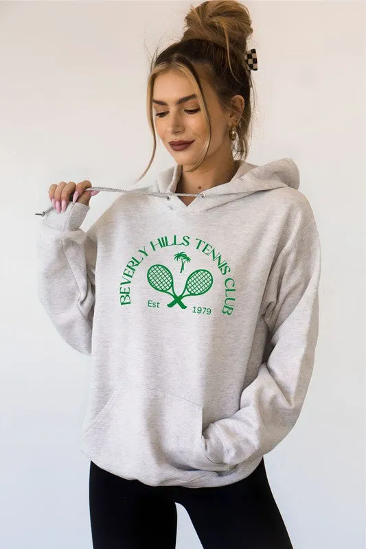 Retro Pink and White Beverly Hills Only Tennis Club Softest Ever Hoodie