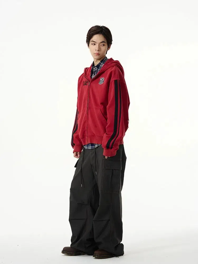 Retro Zip Up Hooded Jacket