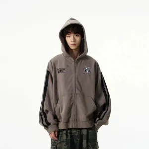 Retro Zip Up Hooded Jacket