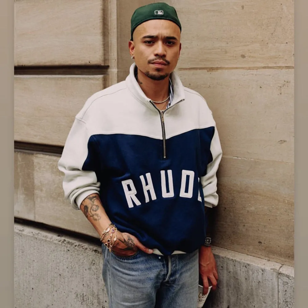 RHUDE Contrast Varsity Cotton Sweatshirt