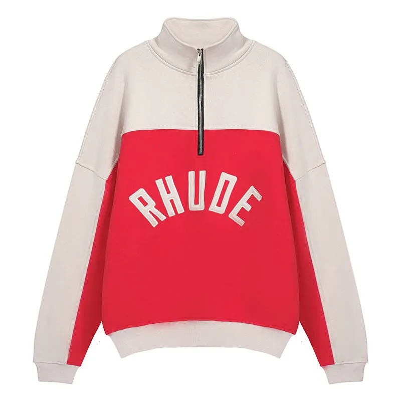RHUDE Contrast Varsity Cotton Sweatshirt