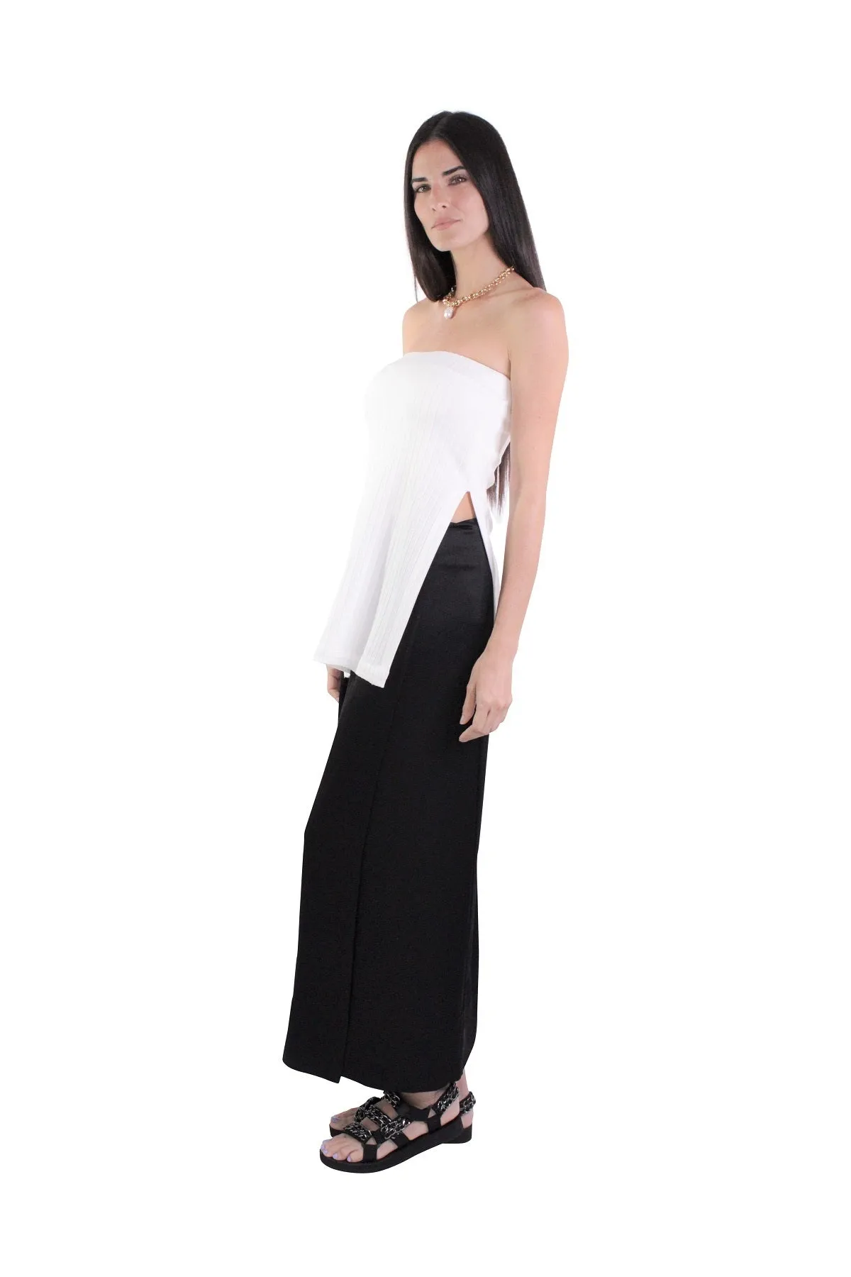 Rib Tube Top in Ivory