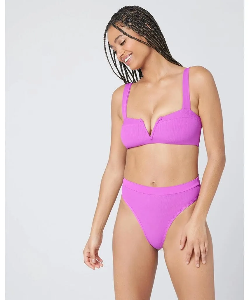Ribbed Frenchi Bikini Bottom Bitsy Pitaya