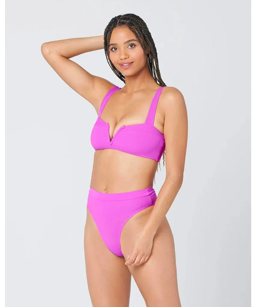 Ribbed Frenchi Bikini Bottom Bitsy Pitaya