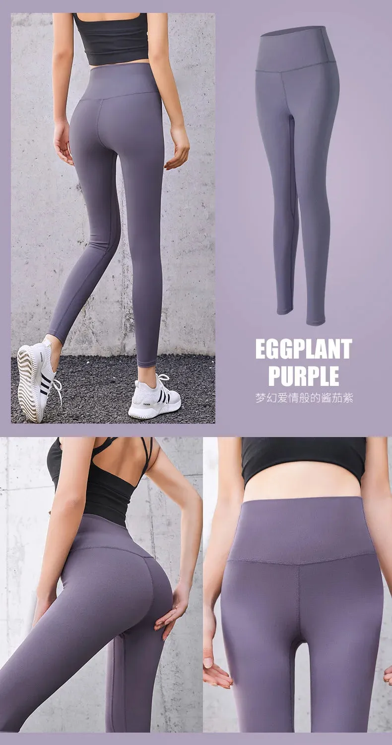 Ribbed High-Waisted Yoga Pants – Seamless Fitness Leggings for Women – Tummy Control Running & Training Tights