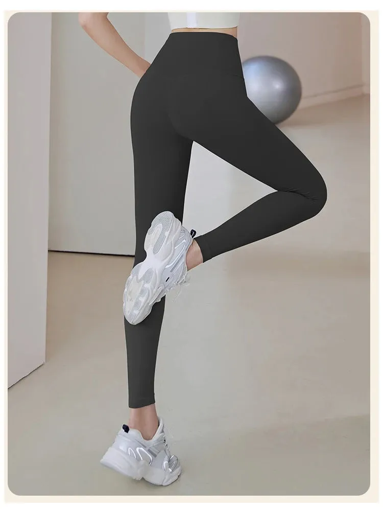 Ribbed High-Waisted Yoga Pants – Seamless Fitness Leggings for Women – Tummy Control Running & Training Tights