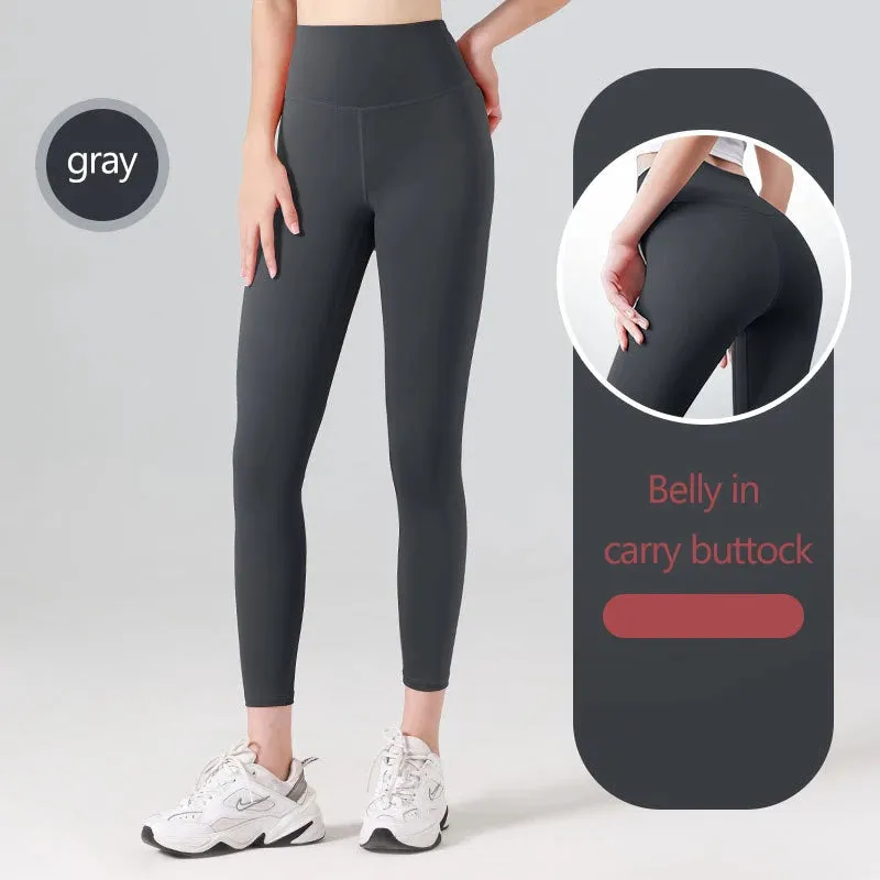 Ribbed High-Waisted Yoga Pants – Seamless Fitness Leggings for Women – Tummy Control Running & Training Tights