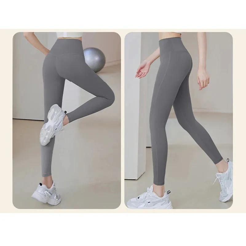 Ribbed High-Waisted Yoga Pants – Seamless Fitness Leggings for Women – Tummy Control Running & Training Tights
