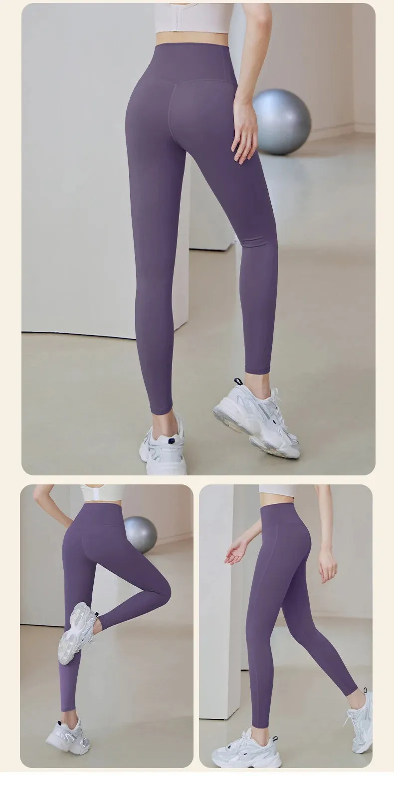 Ribbed High-Waisted Yoga Pants – Seamless Fitness Leggings for Women – Tummy Control Running & Training Tights