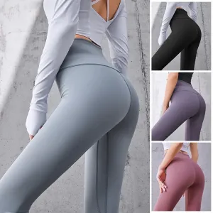 Ribbed High-Waisted Yoga Pants – Seamless Fitness Leggings for Women – Tummy Control Running & Training Tights