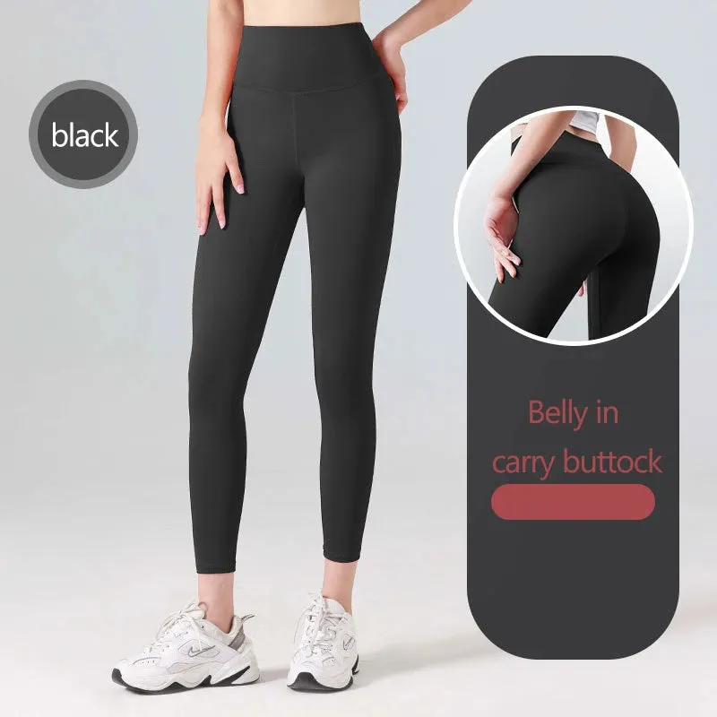 Ribbed High-Waisted Yoga Pants – Seamless Fitness Leggings for Women – Tummy Control Running & Training Tights