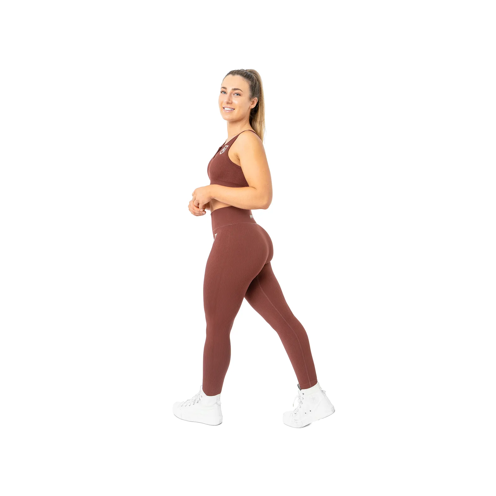 Ribbed Leggings - Walnut