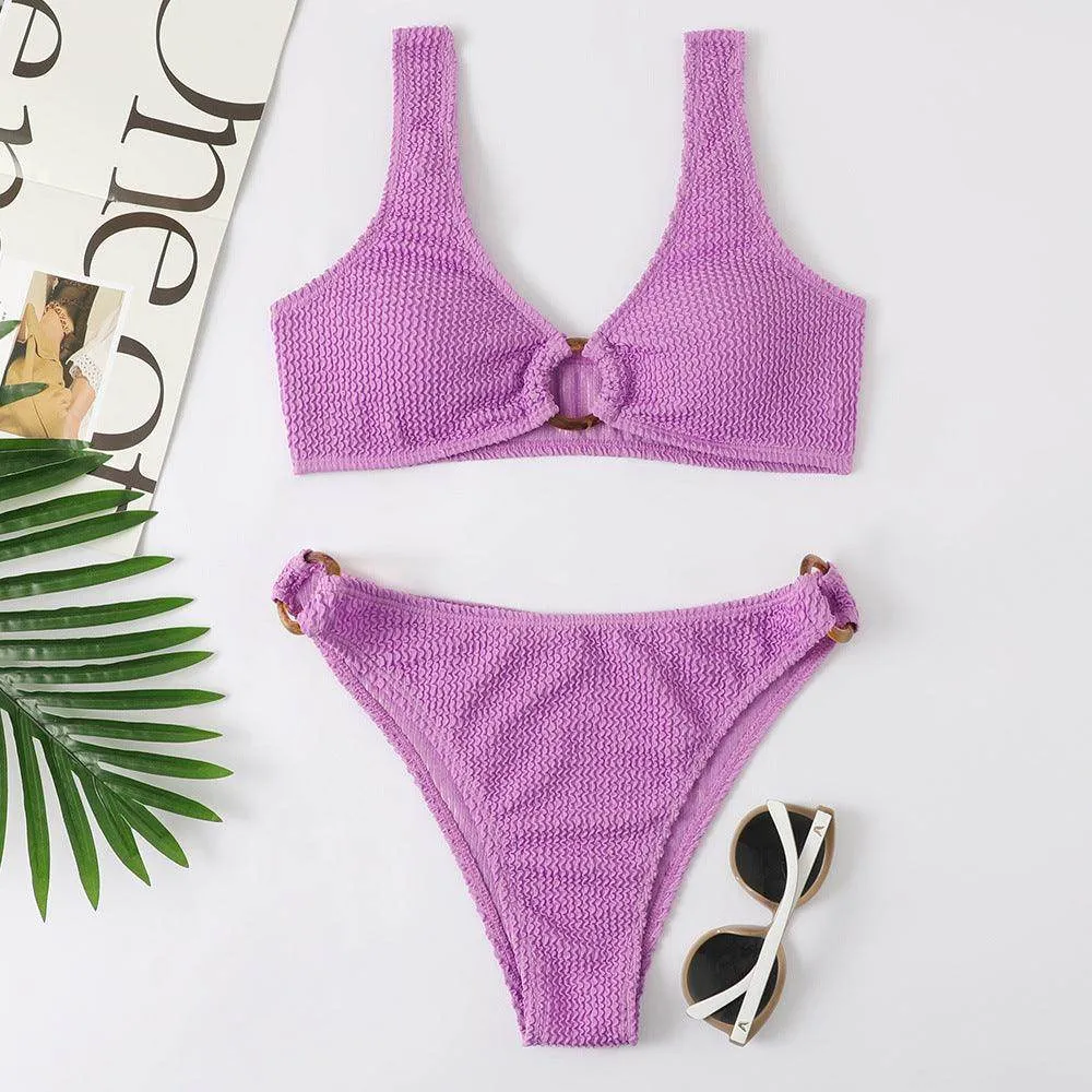 Ring Love High Waisted Bikini: Purple