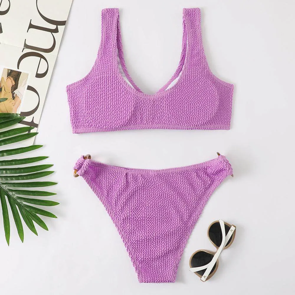 Ring Love High Waisted Bikini: Purple