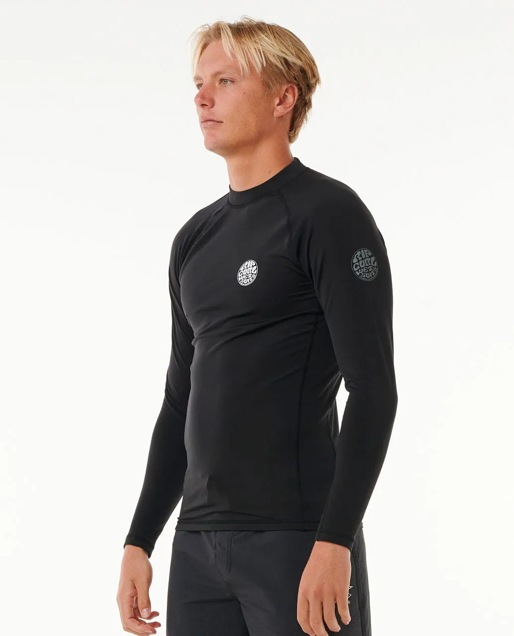 RIP CURL ICONS UPF BRUSHED L/S - BLACK