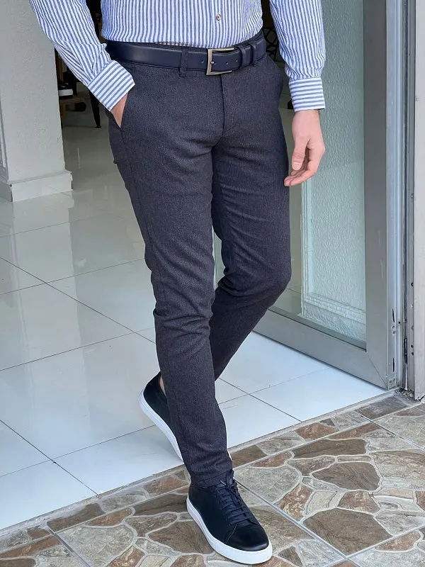 Rockford Navy Blue Slim Fit Cotton Pants