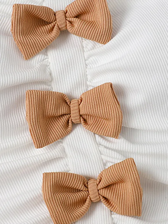 ROCOCO Style Lolita Swimsuits Orange Bows Ruffles Color Block Sleeveless Jumpsuit