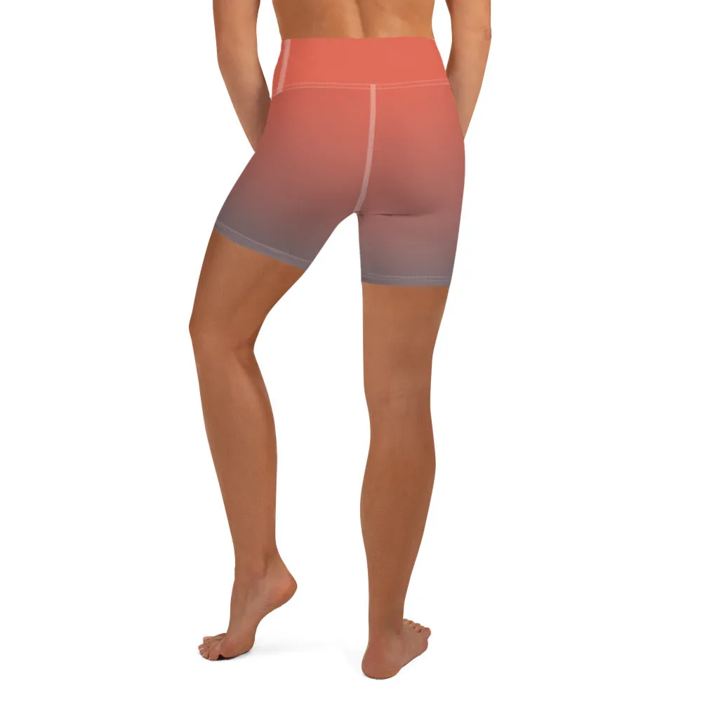 Rose and Grey Ombre Yoga Shorts