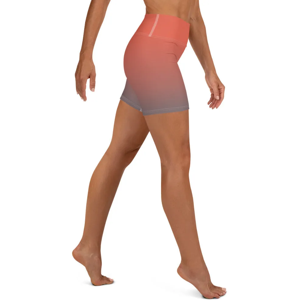 Rose and Grey Ombre Yoga Shorts