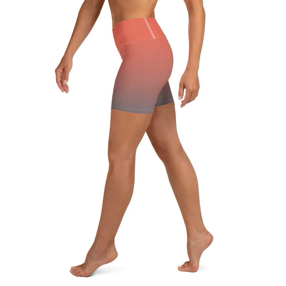 Rose and Grey Ombre Yoga Shorts