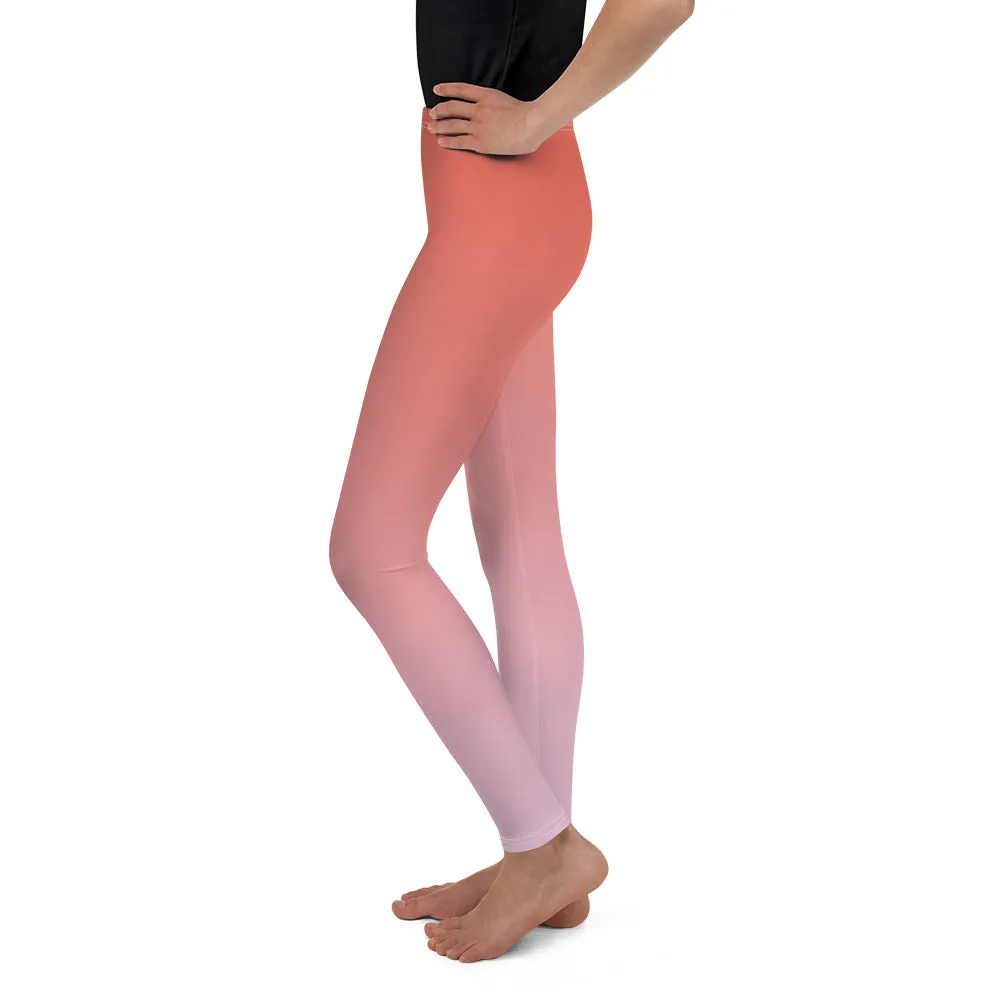 Rose and Pink Ombre Youth Leggings