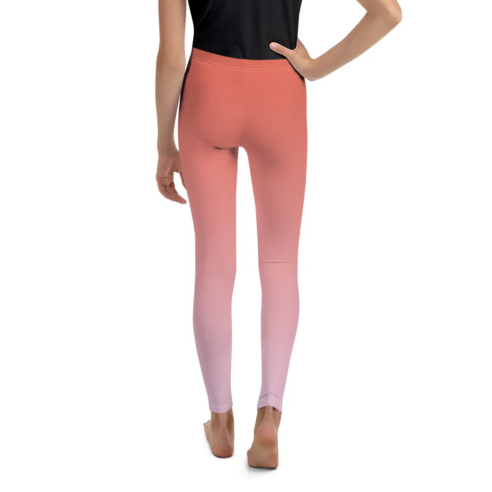 Rose and Pink Ombre Youth Leggings