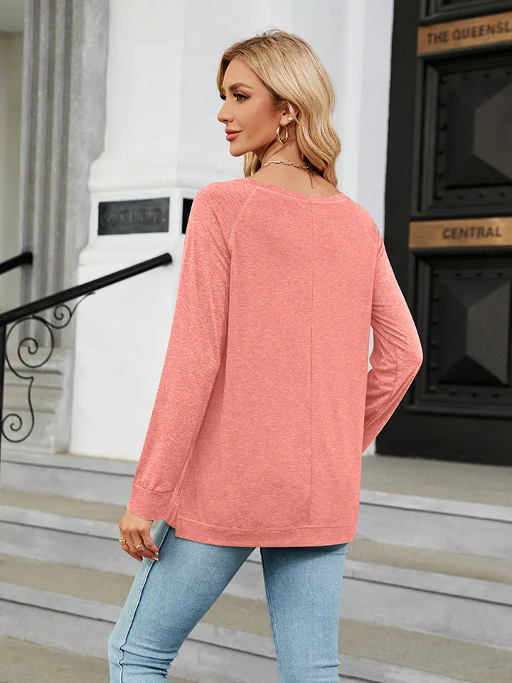 Round Neck Long Sleeve T-Shirt (7 Colors)