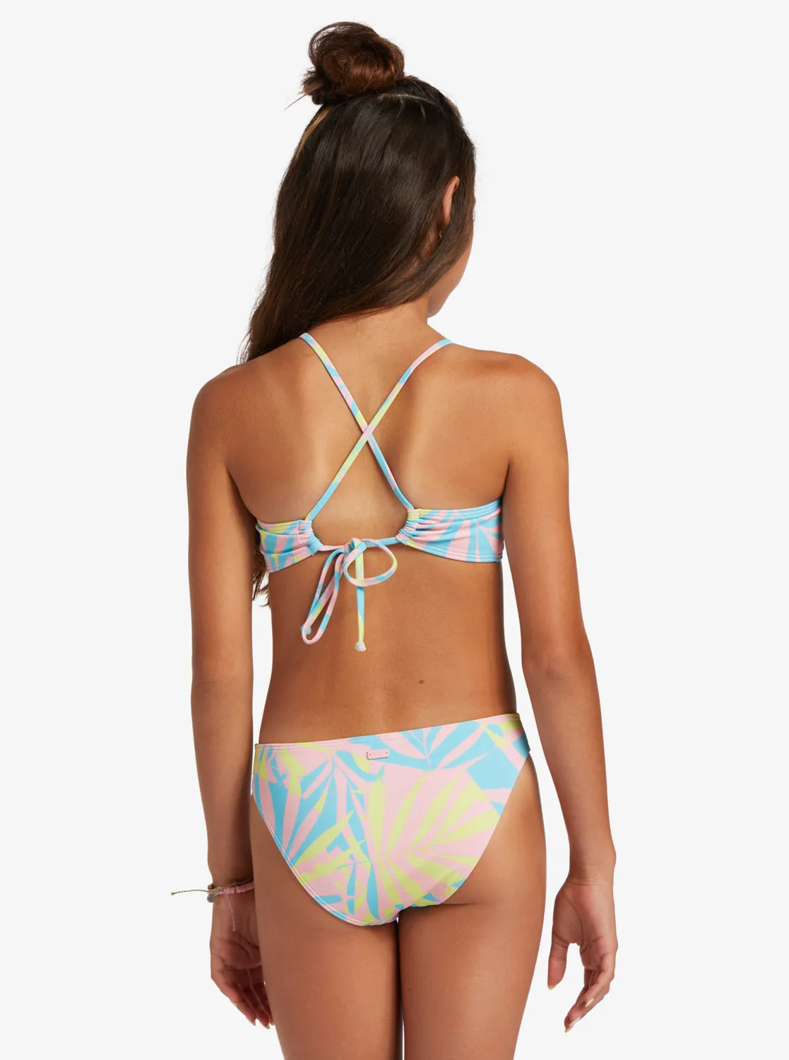Roxy Girls Palms Colours Two Piece Crop Top Bikini Set