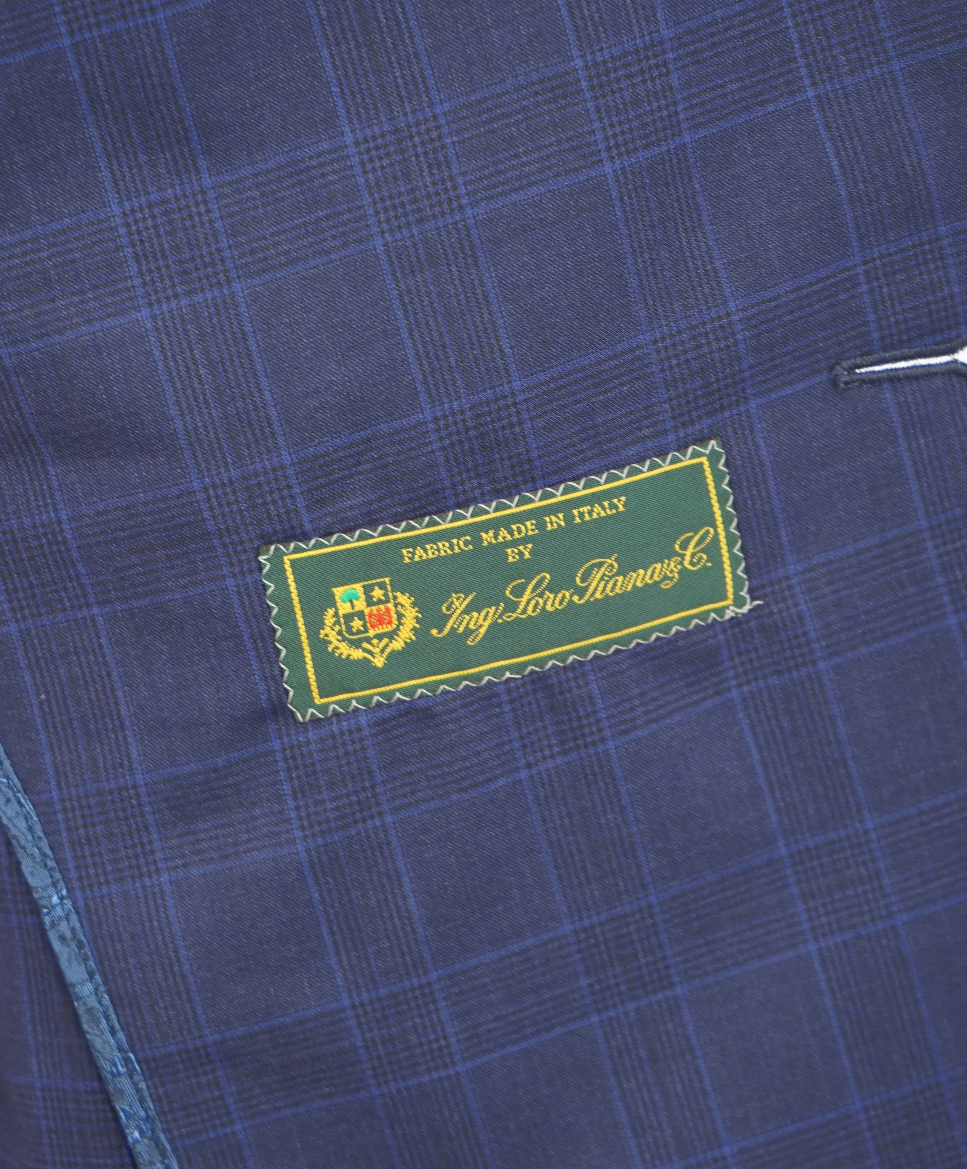 SAMUELSOHN - CUSTOM Blue Check Plaid "LORO PIANA" SILK Fabric Suit - 45S/38W