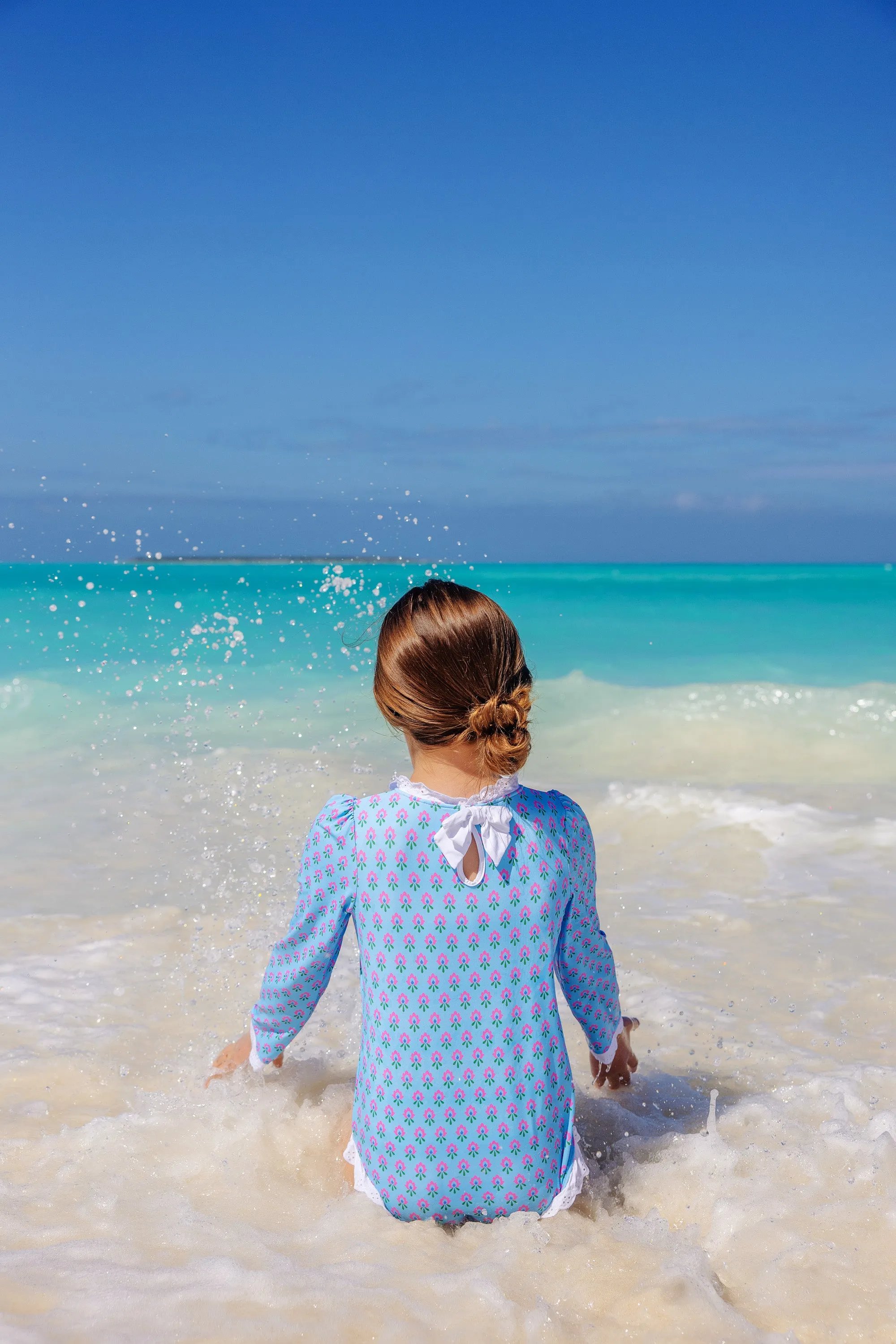 Sarasota Surf Suit - Holly Hills Hand Block with Worth Avenue White