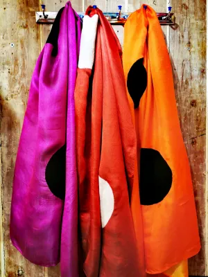 Satin spot shawl