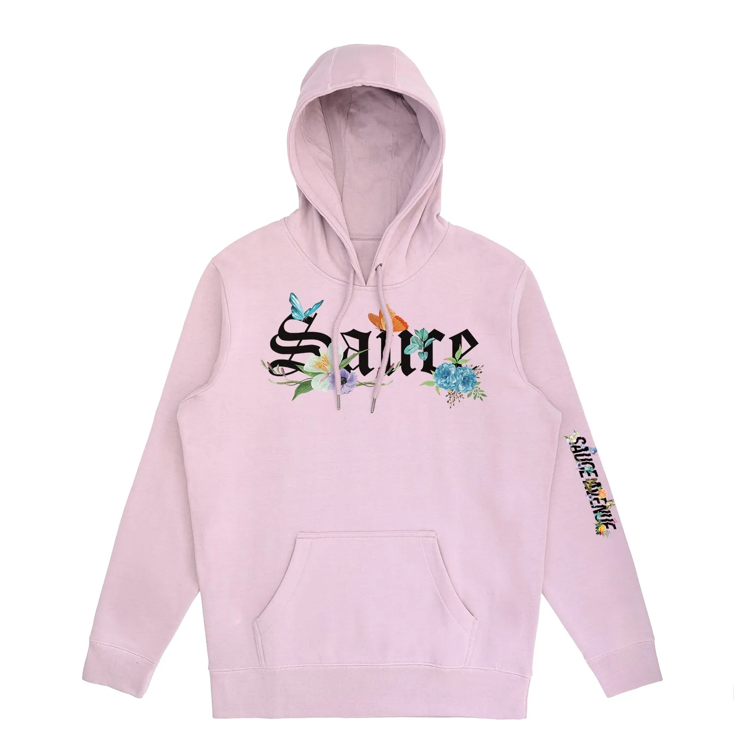 Sauce OE Flowers & Butterflies Black | Lavender Hoodie