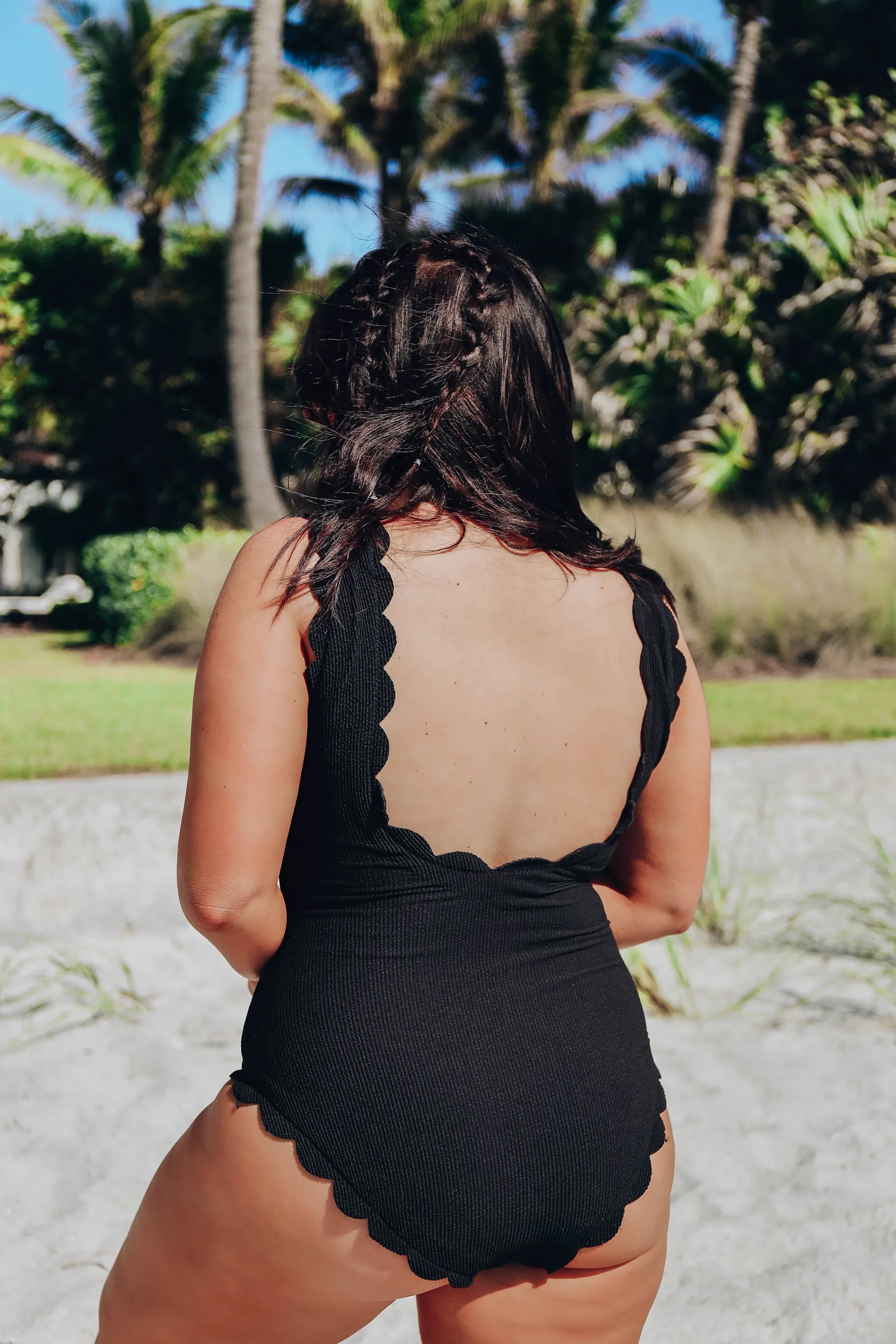 Scalloped One Piece Swimsuit
