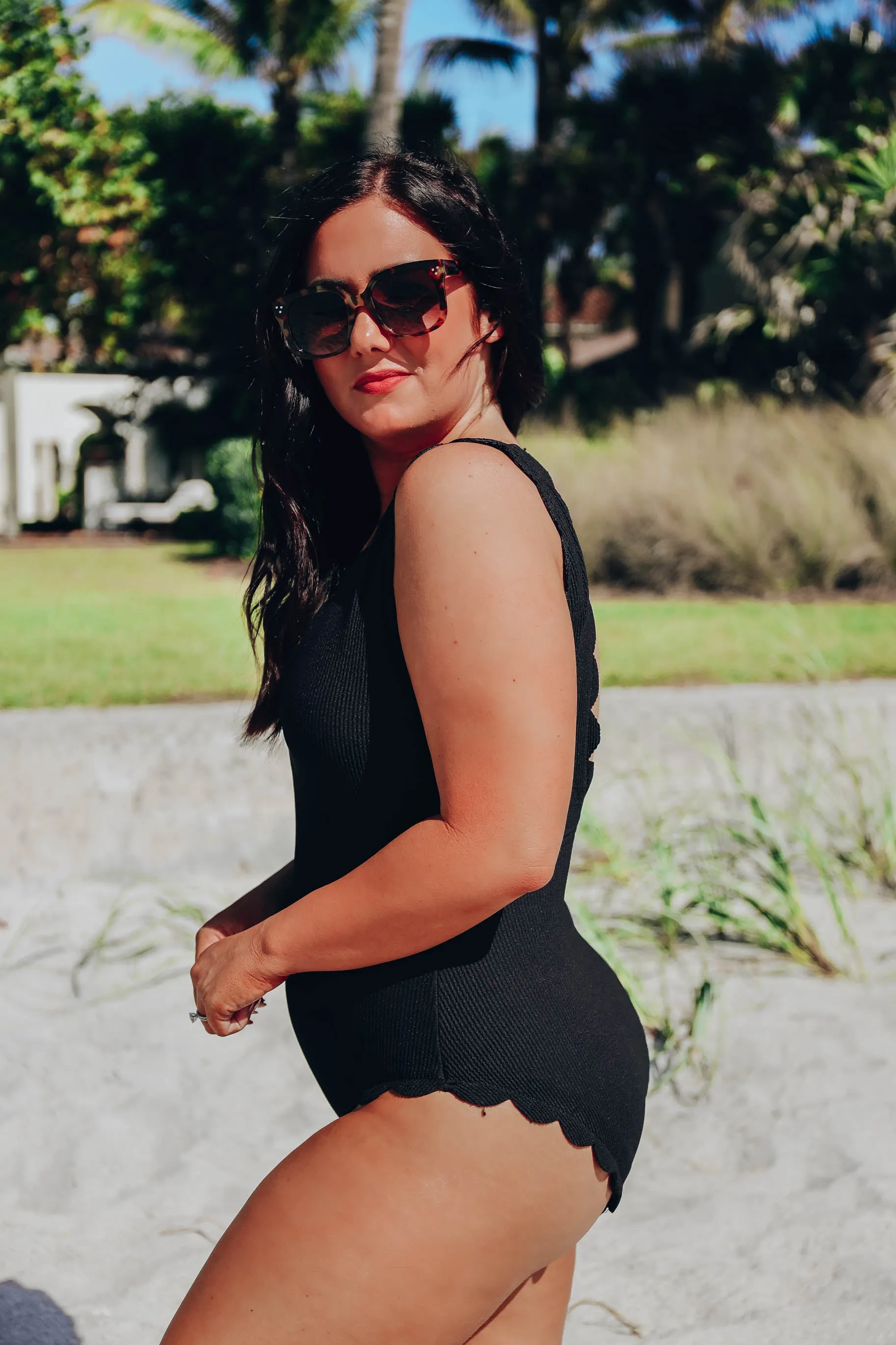 Scalloped One Piece Swimsuit